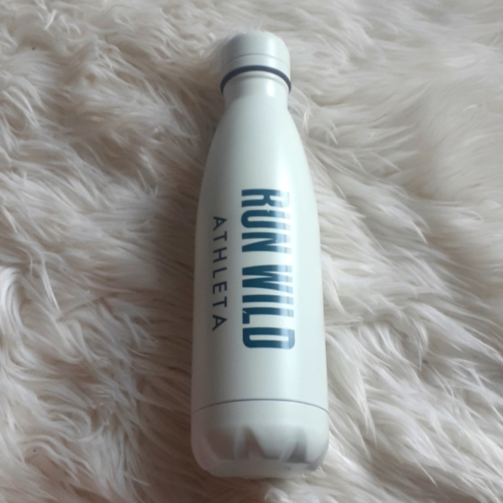 Athleta White Run Wild Metal Water Bottle